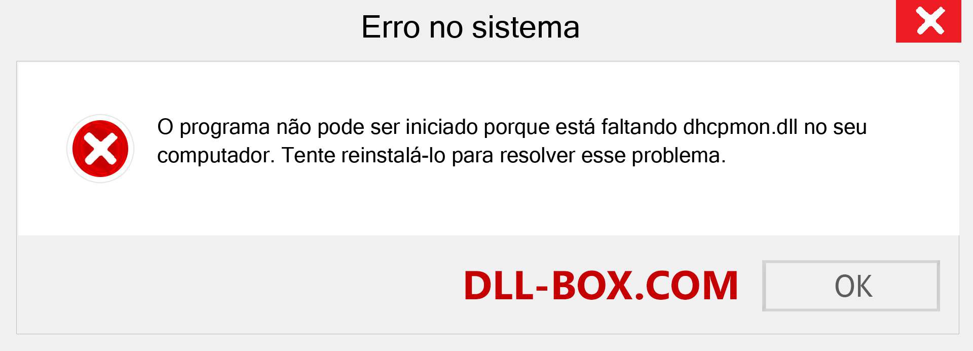 Arquivo dhcpmon.dll ausente ?. Download para Windows 7, 8, 10 - Correção de erro ausente dhcpmon dll no Windows, fotos, imagens